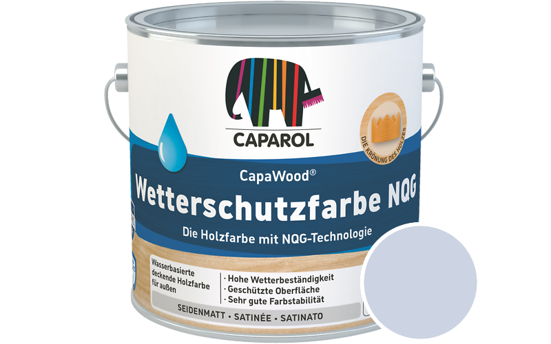 Caparol CapaWood Wetterschutzfarbe NQG 2,5L Holzfarbe f�r au�en / Get�nt im Farbton Aquarell 85