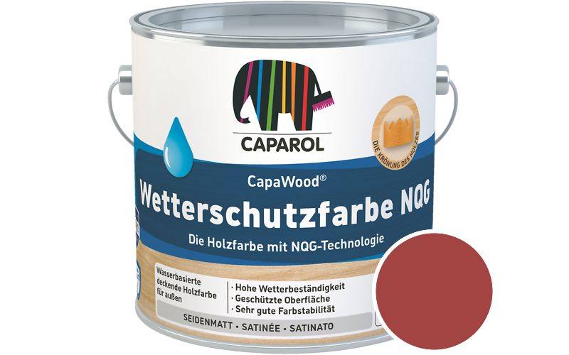 Caparol CapaWood Wetterschutzfarbe NQG 700ml Holzfarbe f�r au�en / Get�nt im Farbton Ara 0