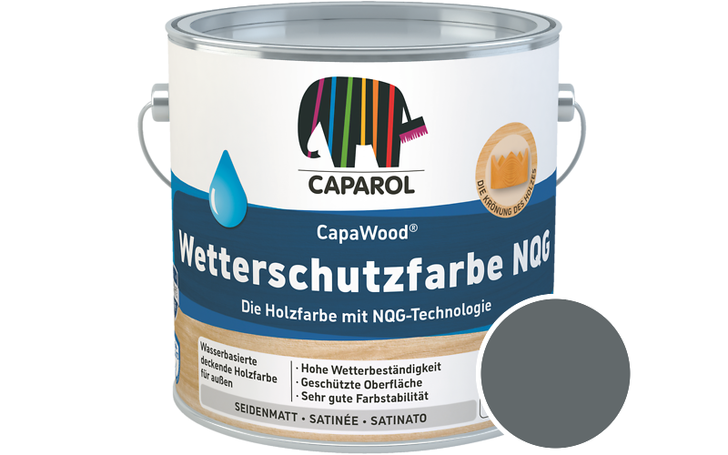 Caparol CapaWood Wetterschutzfarbe NQG 10L Holzfarbe f�r au�en / Get�nt im Farbton Arctis 5