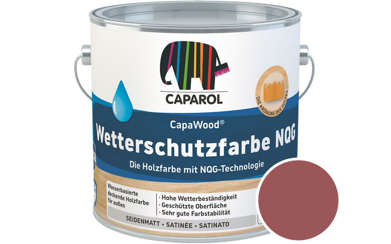 Caparol CapaWood Wetterschutzfarbe NQG 700ml Holzfarbe f�r au�en / Get�nt im Farbton Barolo 100