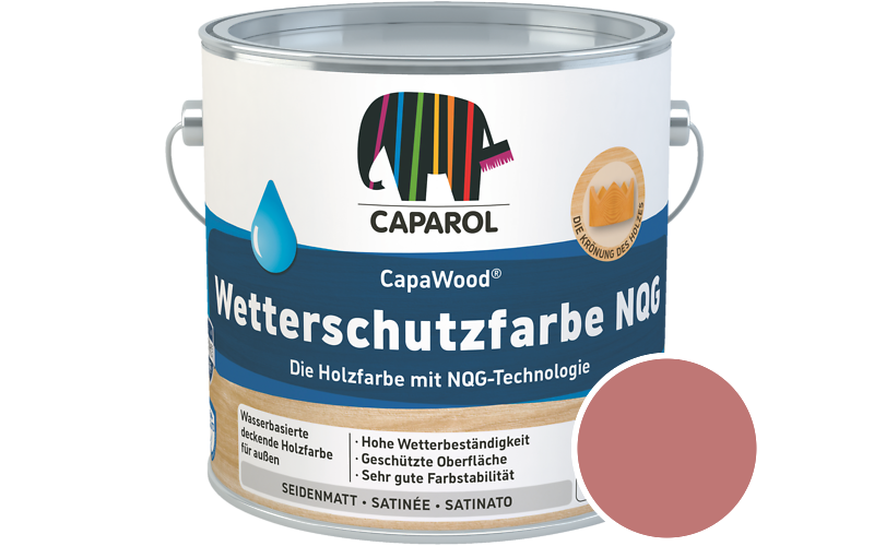 Caparol CapaWood Wetterschutzfarbe NQG 700ml Holzfarbe f�r au�en / Get�nt im Farbton Barolo 135