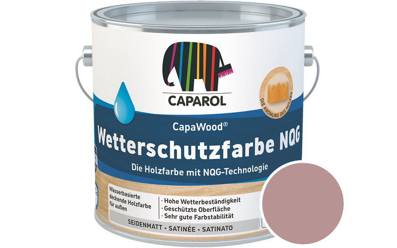 Caparol CapaWood Wetterschutzfarbe NQG 700ml Holzfarbe f�r au�en / Get�nt im Farbton Barolo 80
