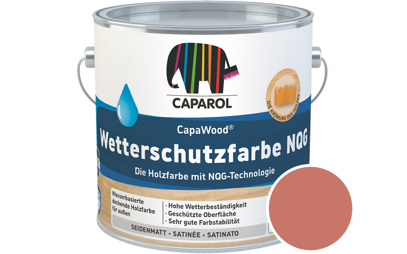 Caparol CapaWood Wetterschutzfarbe NQG 700ml Holzfarbe f�r au�en / Get�nt im Farbton Bordeaux 80