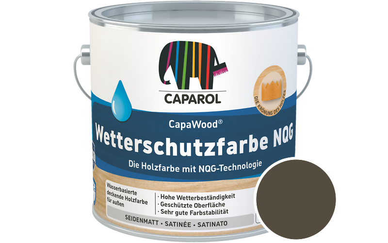 Caparol CapaWood Wetterschutzfarbe NQG 700ml Holzfarbe f�r au�en / Get�nt im Farbton Brasil 25