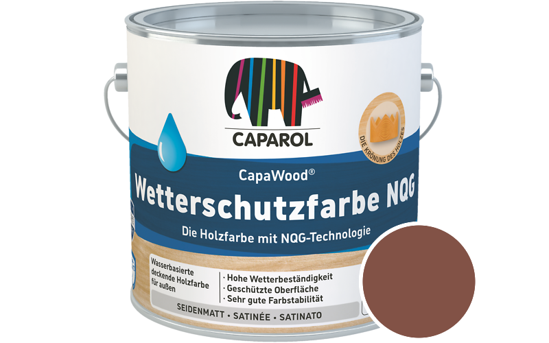 Caparol CapaWood Wetterschutzfarbe NQG 10L Holzfarbe f�r au�en / Get�nt im Farbton Cameo 95