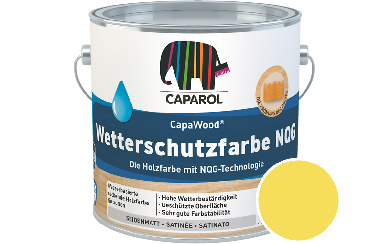 Caparol CapaWood Wetterschutzfarbe NQG 5L Holzfarbe f�r au�en / Get�nt im Farbton Citrus 105