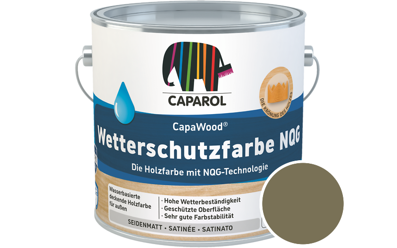 Caparol CapaWood Wetterschutzfarbe NQG 5L Holzfarbe f�r au�en / Get�nt im Farbton Citrus 10