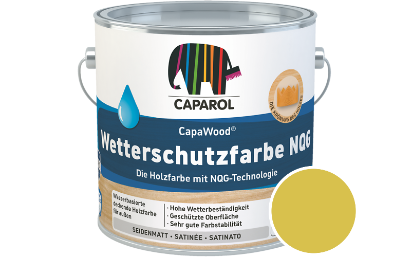 Caparol CapaWood Wetterschutzfarbe NQG 10L Holzfarbe f�r au�en / Get�nt im Farbton Citrus 70