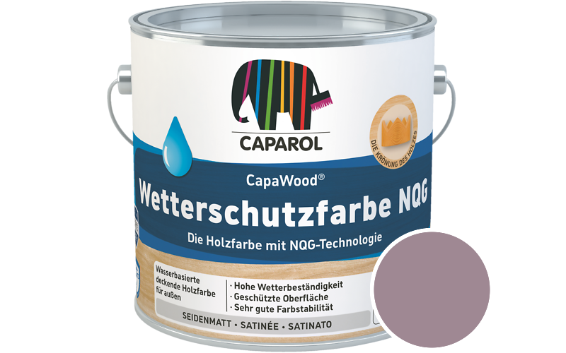 Caparol CapaWood Wetterschutzfarbe NQG 700ml Holzfarbe f�r au�en / Get�nt im Farbton Clematis 45