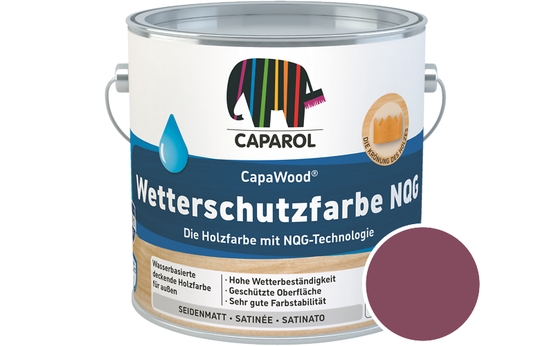Caparol CapaWood Wetterschutzfarbe NQG 700ml Holzfarbe f�r au�en / Get�nt im Farbton Flamenco 125
