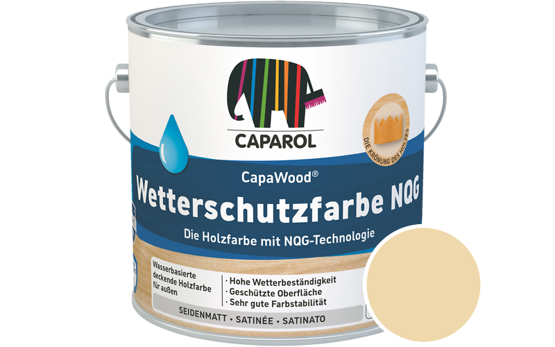 Caparol CapaWood Wetterschutzfarbe NQG 700ml Holzfarbe f�r au�en / Get�nt im Farbton Ginster 115