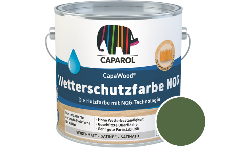 Caparol CapaWood Wetterschutzfarbe NQG 10L Holzfarbe f�r au�en / Get�nt im Farbton Gr�n Asi/syf