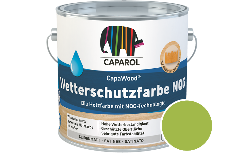 Caparol CapaWood Wetterschutzfarbe NQG 10L Holzfarbe f�r au�en / Get�nt im Farbton Herba 40