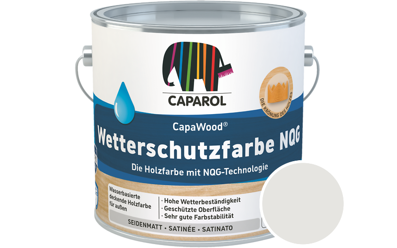 Caparol CapaWood Wetterschutzfarbe NQG 700ml Holzfarbe f�r au�en / Get�nt im Farbton Kiesel 18