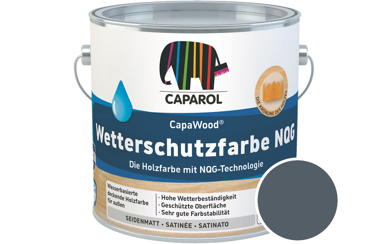 Caparol CapaWood Wetterschutzfarbe NQG 10L Holzfarbe f�r au�en / Get�nt im Farbton Lago 10