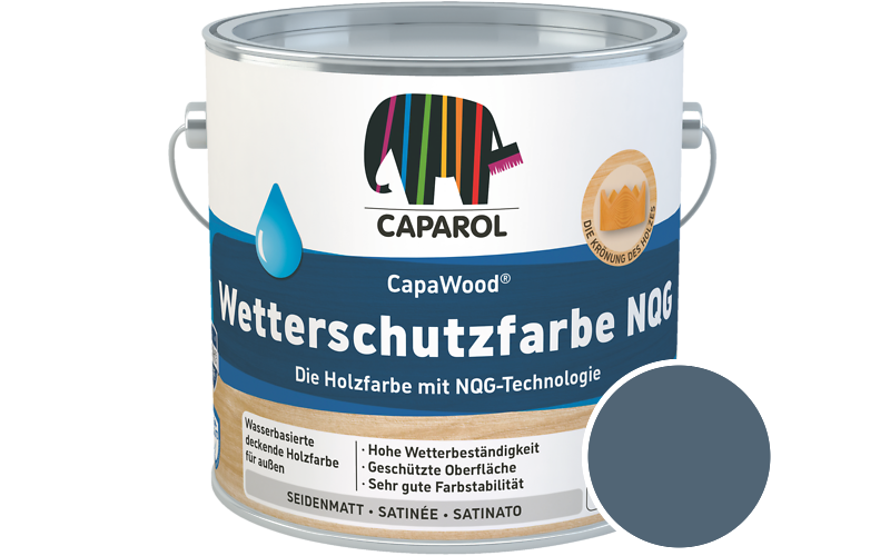 Caparol CapaWood Wetterschutzfarbe NQG 700ml Holzfarbe f�r au�en / Get�nt im Farbton Lago 40