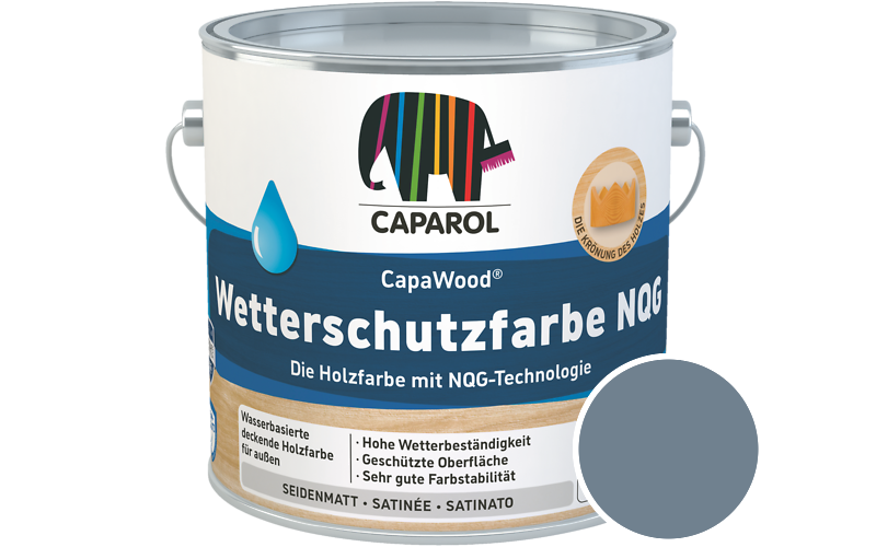 Caparol CapaWood Wetterschutzfarbe NQG 700ml Holzfarbe f�r au�en / Get�nt im Farbton Lago 45