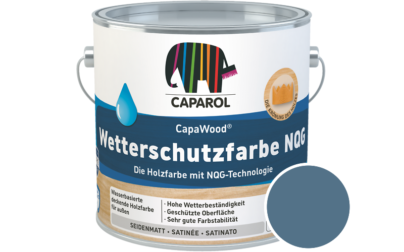 Caparol CapaWood Wetterschutzfarbe NQG 10L Holzfarbe f�r au�en / Get�nt im Farbton Lago 70