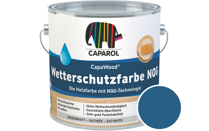 Caparol CapaWood Wetterschutzfarbe NQG 700ml Holzfarbe f�r au�en / Get�nt im Farbton Lago 95