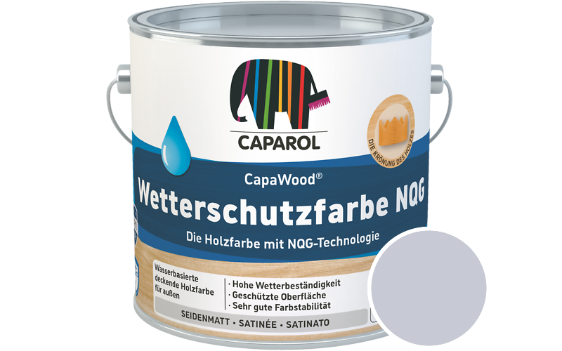 Caparol CapaWood Wetterschutzfarbe NQG 2,5L Holzfarbe f�r au�en / Get�nt im Farbton Lavendel 55
