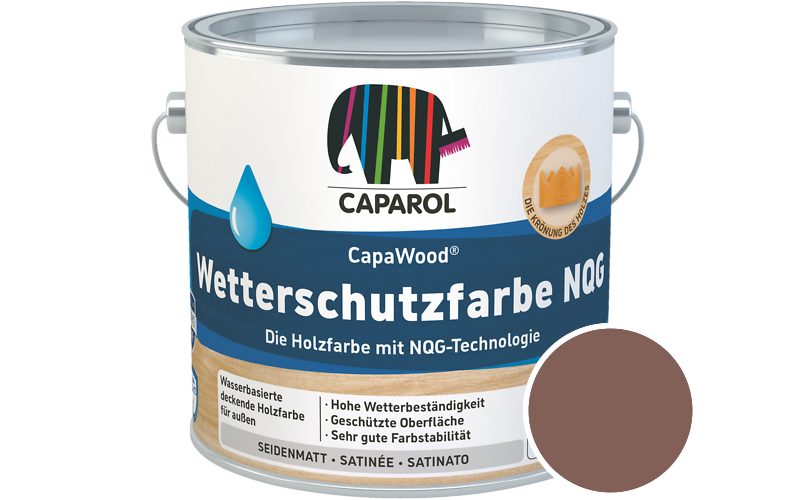 Caparol CapaWood Wetterschutzfarbe NQG 10L Holzfarbe f�r au�en / Get�nt im Farbton Magma 40