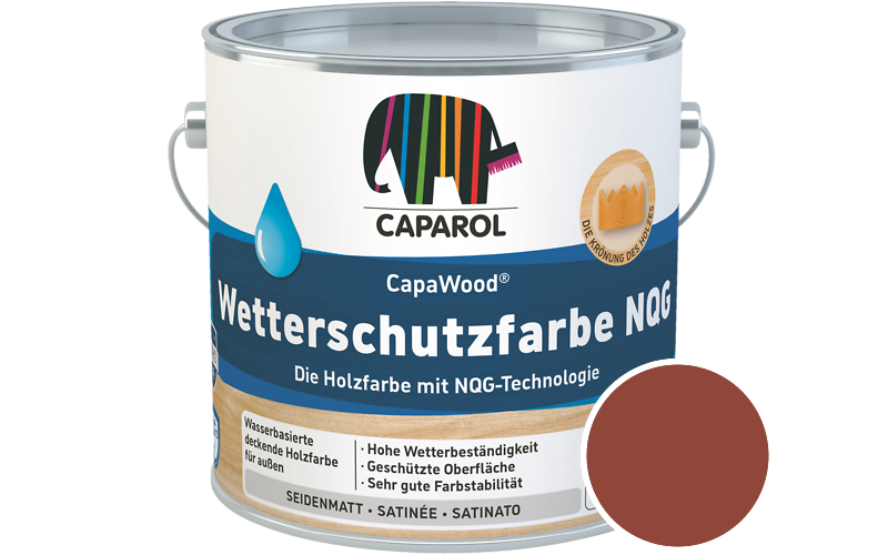 Caparol CapaWood Wetterschutzfarbe NQG 10L Holzfarbe f�r au�en / Get�nt im Farbton Magma 95