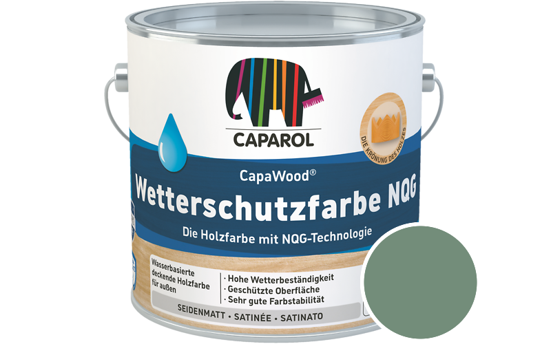 Caparol CapaWood Wetterschutzfarbe NQG 10L Holzfarbe f�r au�en / Get�nt im Farbton Malachit 45