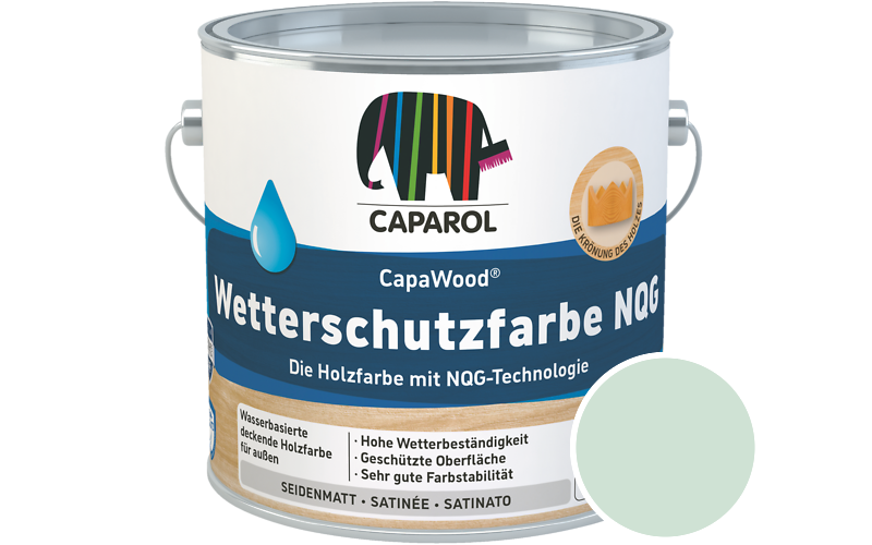 Caparol CapaWood Wetterschutzfarbe NQG 700ml Holzfarbe f�r au�en / Get�nt im Farbton Malachit 90