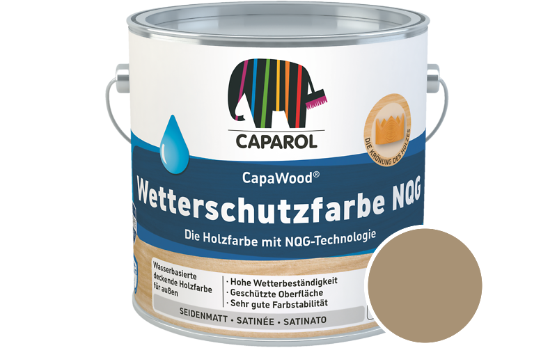 Caparol CapaWood Wetterschutzfarbe NQG 700ml Holzfarbe f�r au�en / Get�nt im Farbton Marill 45
