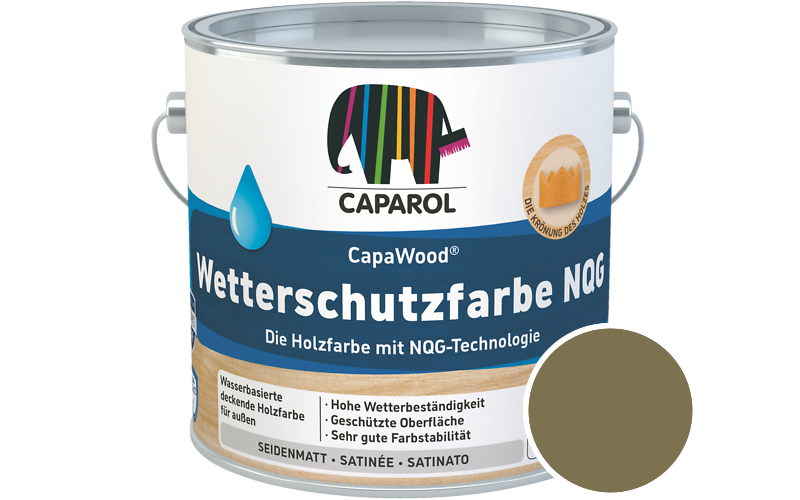 Caparol CapaWood Wetterschutzfarbe NQG 5L Holzfarbe f�r au�en / Get�nt im Farbton Melisse 65