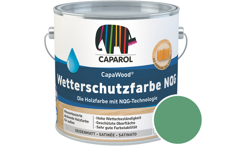 Caparol CapaWood Wetterschutzfarbe NQG 700ml Holzfarbe f�r au�en / Get�nt im Farbton Mint 75