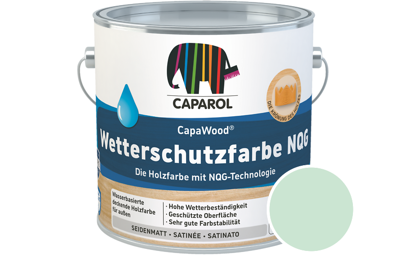 Caparol CapaWood Wetterschutzfarbe NQG 700ml Holzfarbe f�r au�en / Get�nt im Farbton Mint 90