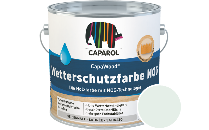 Caparol CapaWood Wetterschutzfarbe NQG 700ml Holzfarbe f�r au�en / Get�nt im Farbton Off White 40