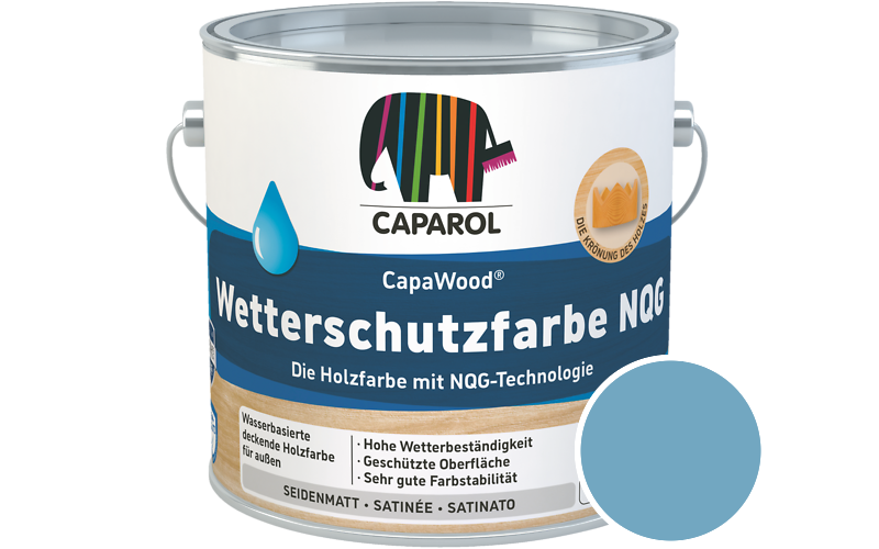 Caparol CapaWood Wetterschutzfarbe NQG 700ml Holzfarbe f�r au�en / Get�nt im Farbton Pacific 175