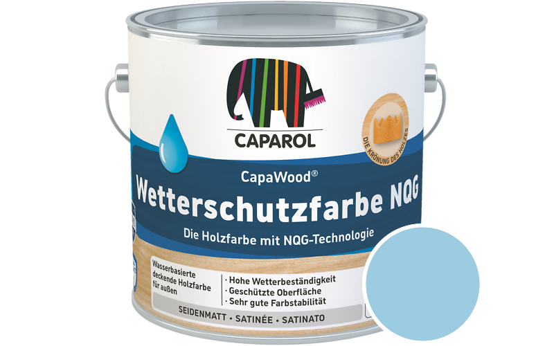 Caparol CapaWood Wetterschutzfarbe NQG 700ml Holzfarbe f�r au�en / Get�nt im Farbton Pacific 180