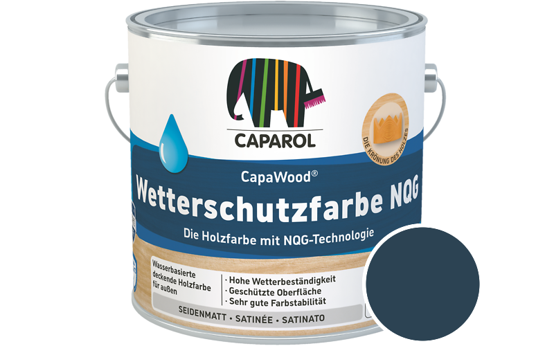 Caparol CapaWood Wetterschutzfarbe NQG 700ml Holzfarbe f�r au�en / Get�nt im Farbton Pacific 95