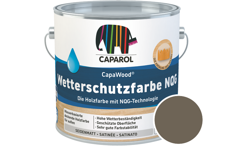 Caparol CapaWood Wetterschutzfarbe NQG 10L Holzfarbe f�r au�en / Get�nt im Farbton Palazzo 130