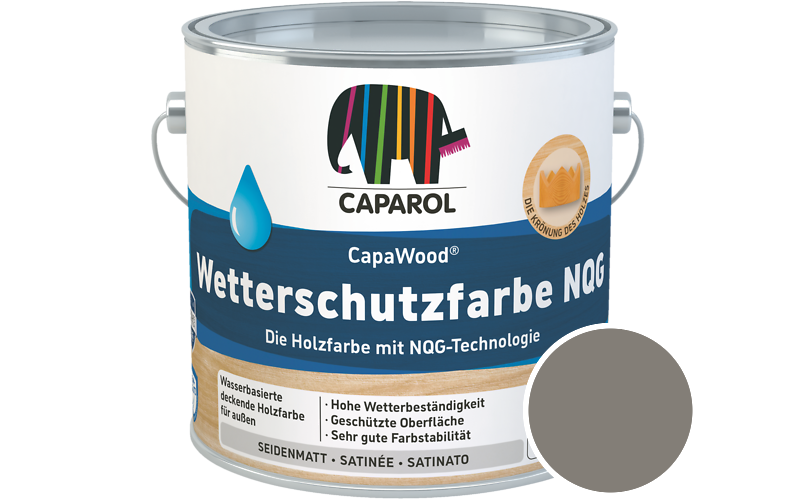 Caparol CapaWood Wetterschutzfarbe NQG 2,5L Holzfarbe f�r au�en / Get�nt im Farbton Palazzo 35