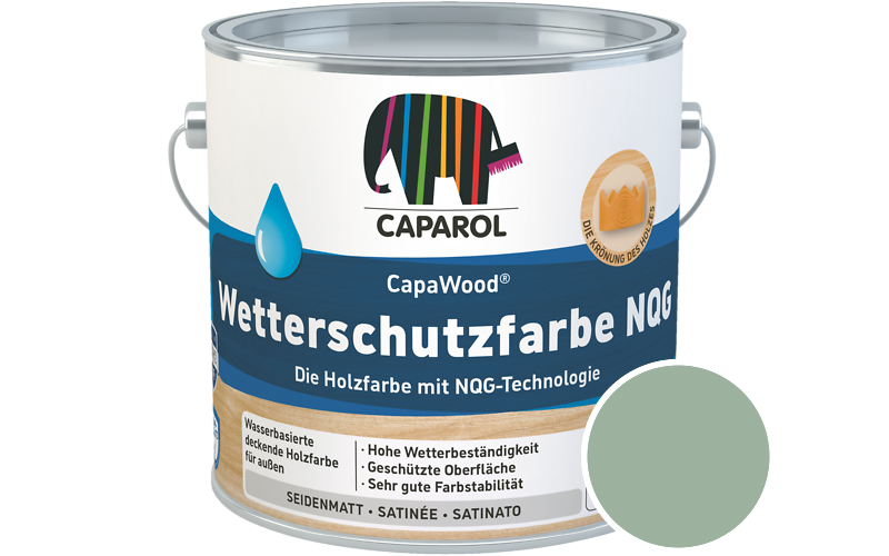 Caparol CapaWood Wetterschutzfarbe NQG 5L Holzfarbe f�r au�en / Get�nt im Farbton Palm 30