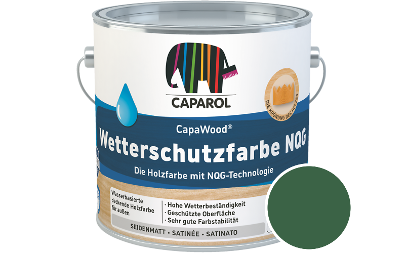 Caparol CapaWood Wetterschutzfarbe NQG 700ml Holzfarbe f�r au�en / Get�nt im Farbton Palm 40