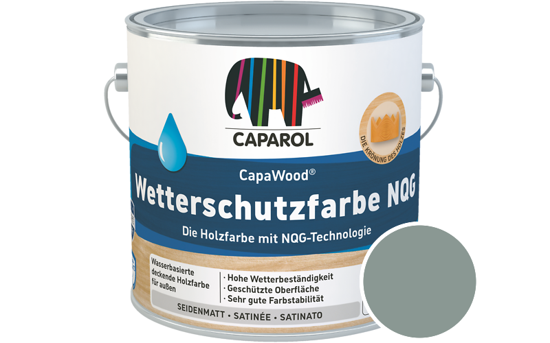 Caparol CapaWood Wetterschutzfarbe NQG 700ml Holzfarbe f�r au�en / Get�nt im Farbton Patina 50