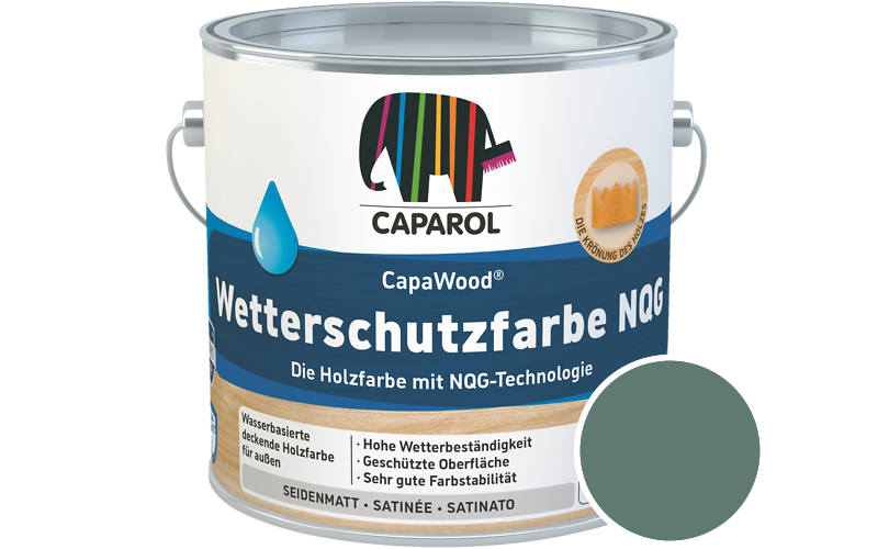 Caparol CapaWood Wetterschutzfarbe NQG 2,5L Holzfarbe f�r au�en / Get�nt im Farbton Patina 70