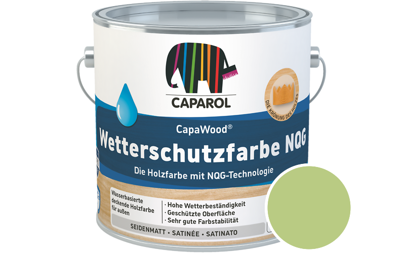 Caparol CapaWood Wetterschutzfarbe NQG 10L Holzfarbe f�r au�en / Get�nt im Farbton Pinie 110