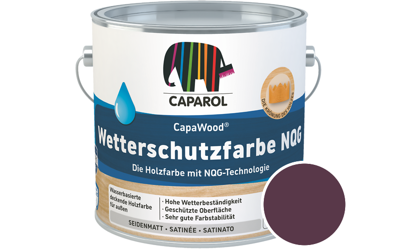 Caparol CapaWood Wetterschutzfarbe NQG 700ml Holzfarbe f�r au�en / Get�nt im Farbton Pink 15