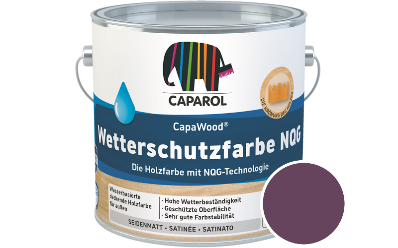 Caparol CapaWood Wetterschutzfarbe NQG 10L Holzfarbe f�r au�en / Get�nt im Farbton Pink 25