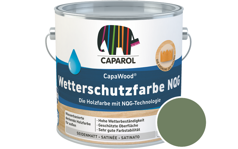 Caparol CapaWood Wetterschutzfarbe NQG 700ml Holzfarbe f�r au�en / Get�nt im Farbton RAL 6011 Resedagr�n