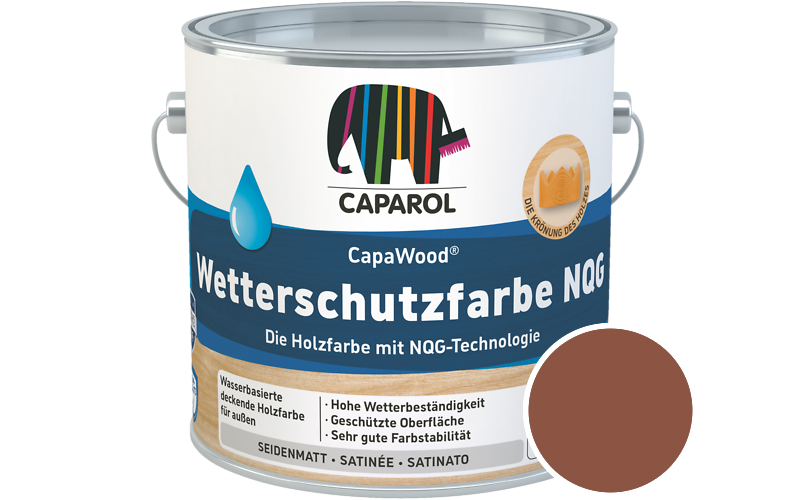 Caparol CapaWood Wetterschutzfarbe NQG 700ml Holzfarbe f�r au�en / Get�nt im Farbton RAL 8004 Kupferbraun