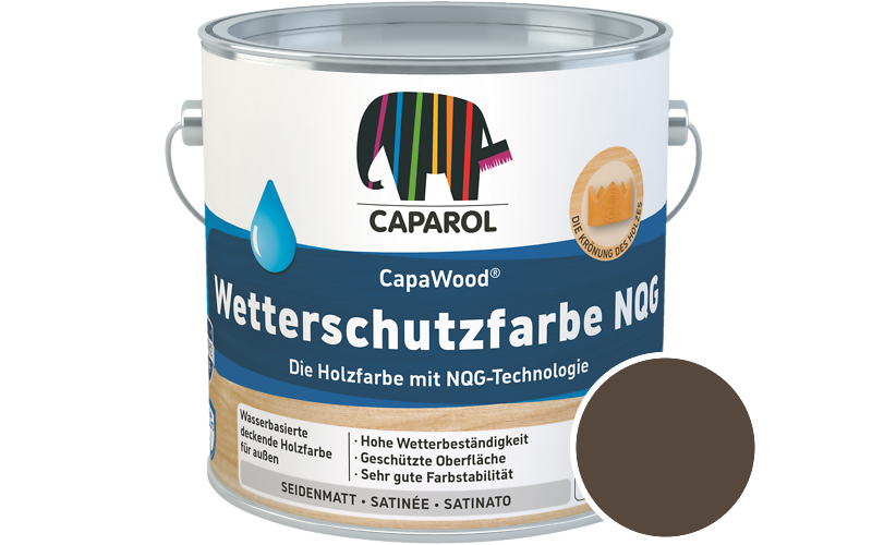 Caparol CapaWood Wetterschutzfarbe NQG 700ml Holzfarbe f�r au�en / Get�nt im Farbton RAL 8028 Terrabraun