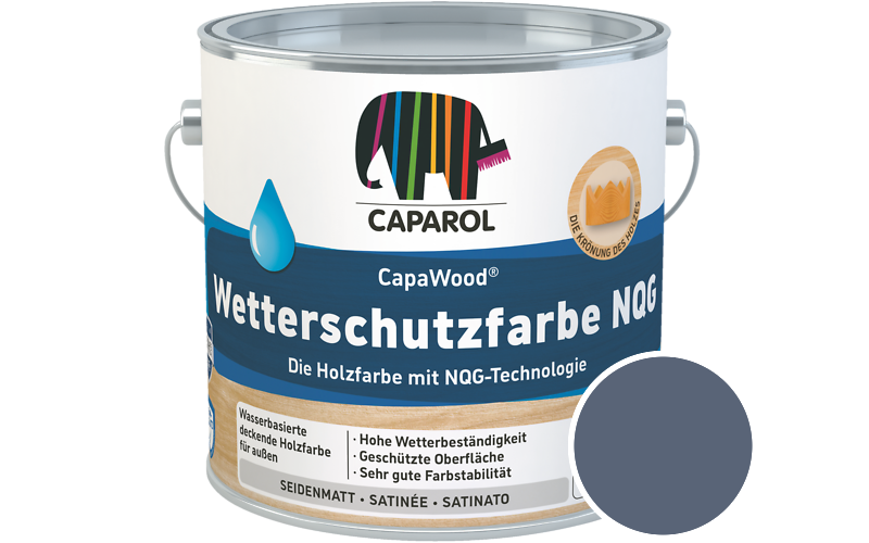 Caparol CapaWood Wetterschutzfarbe NQG 5L Holzfarbe f�r au�en / Get�nt im Farbton Saphir 40