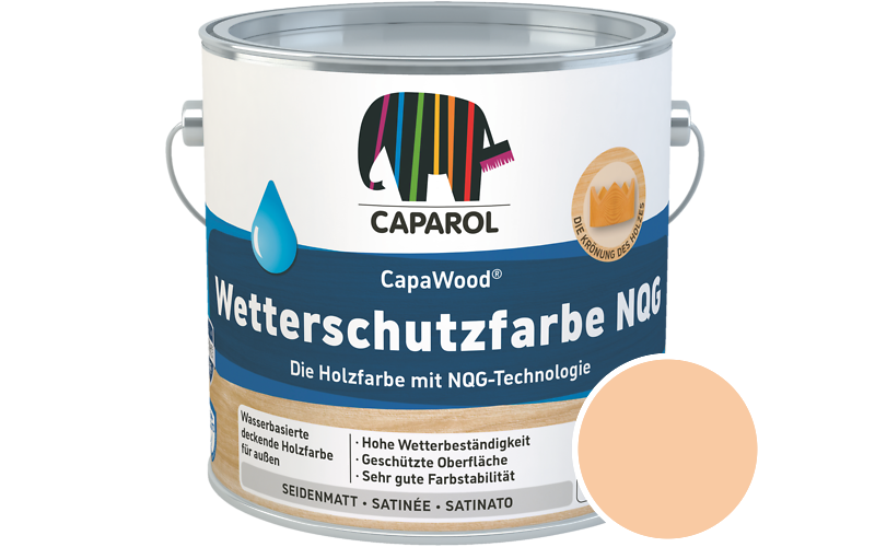Caparol CapaWood Wetterschutzfarbe NQG 700ml Holzfarbe f�r au�en / Get�nt im Farbton Siena 140